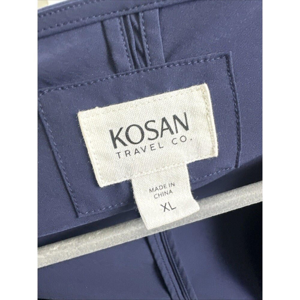 The Kosan Go Travel Wrap Dress Navy Short Sleeves Zip Pocket Adjustable Women XL - Picture 9 of 16